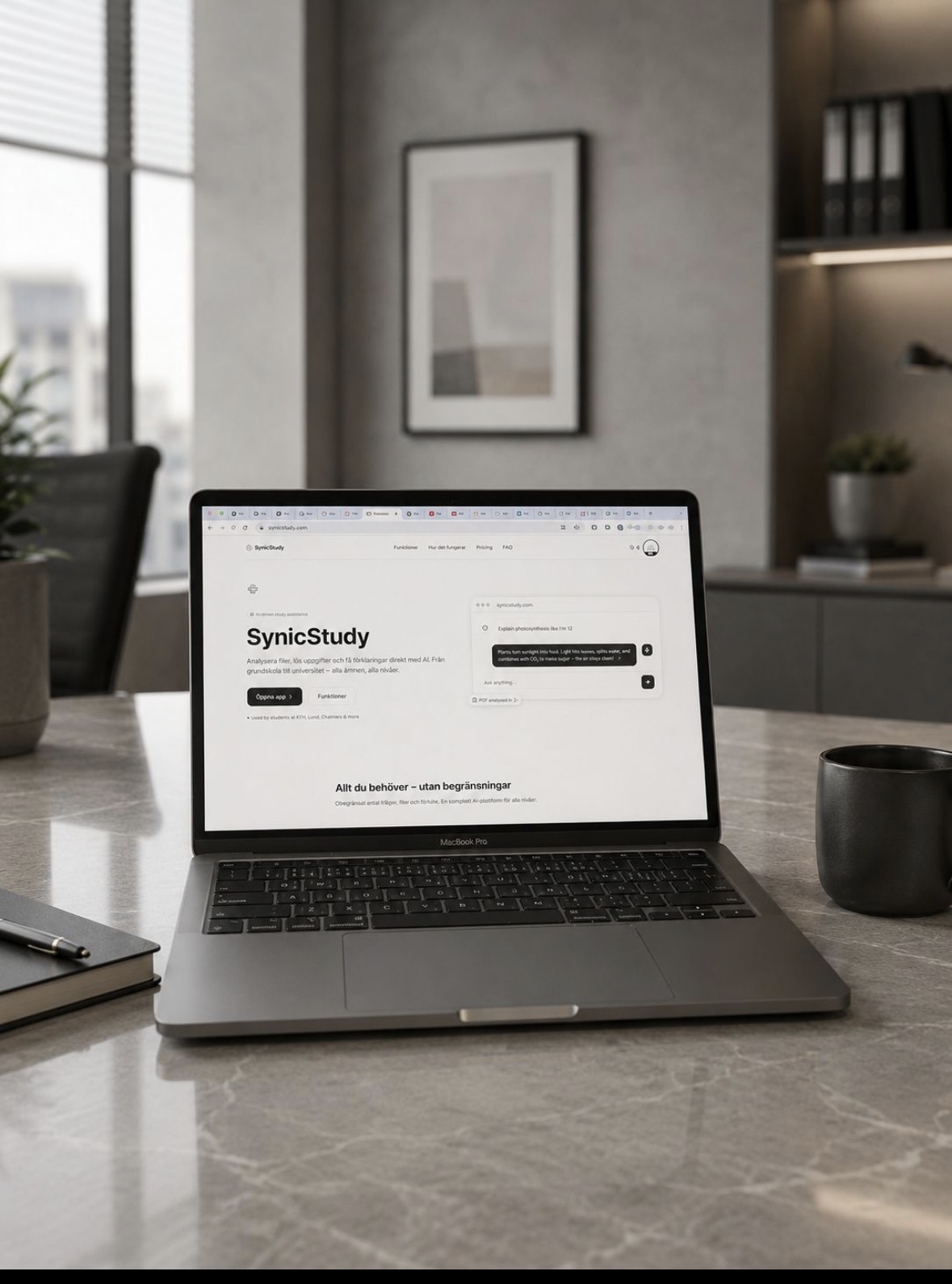 SynicStudy på en bärbar dator